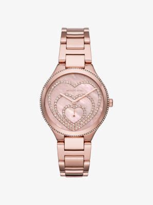 michael michael kors women's lainey heart bracelet watch|Lainey Pavé Heart Rose Gold.